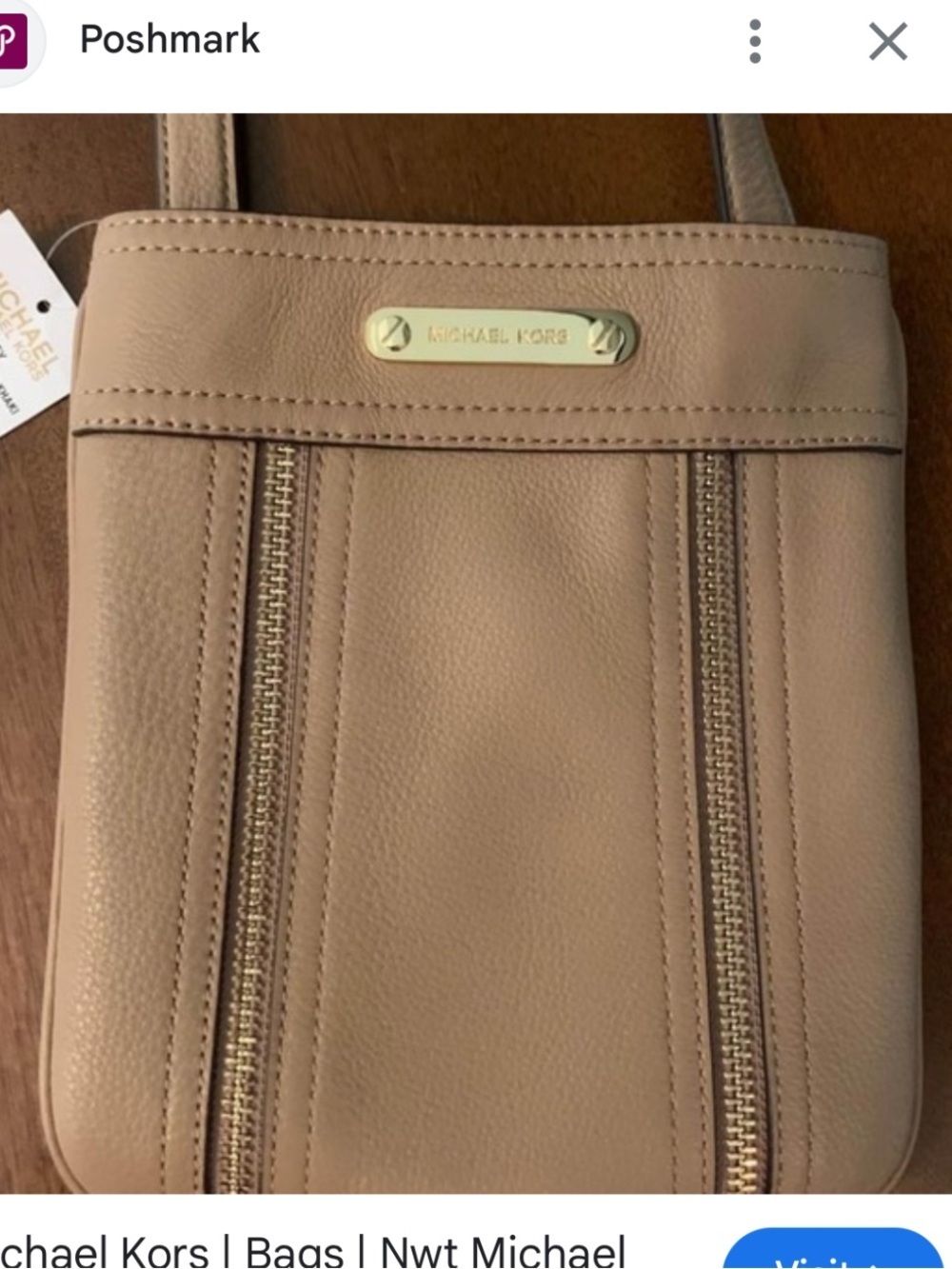 Michael Kors Pebbled Leather Crossbody in Tan